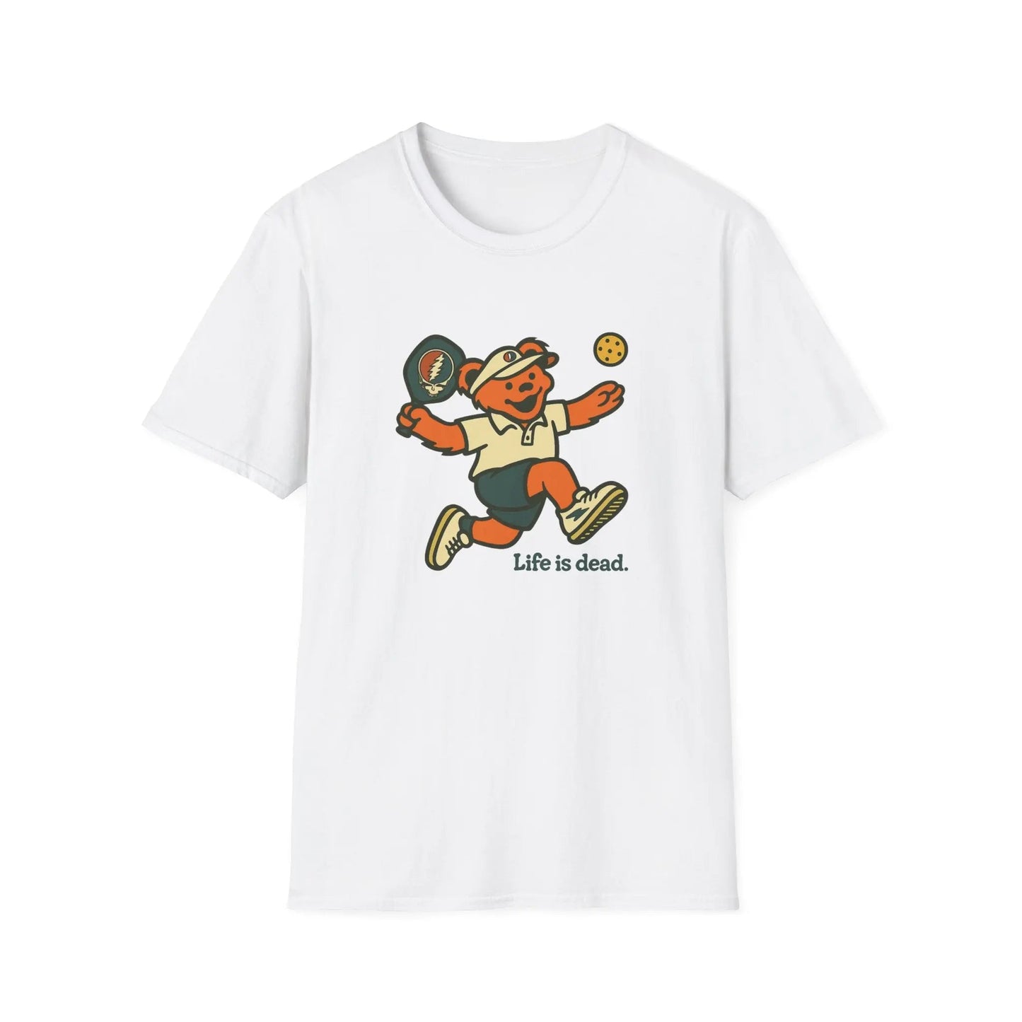 Pickleball Bear - Life is dead. Grateful Dead TShirt
