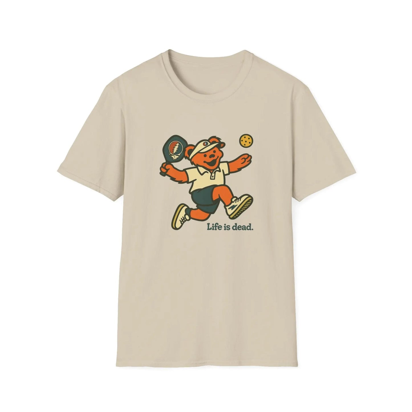 Pickleball Bear - Life is dead. Grateful Dead TShirt