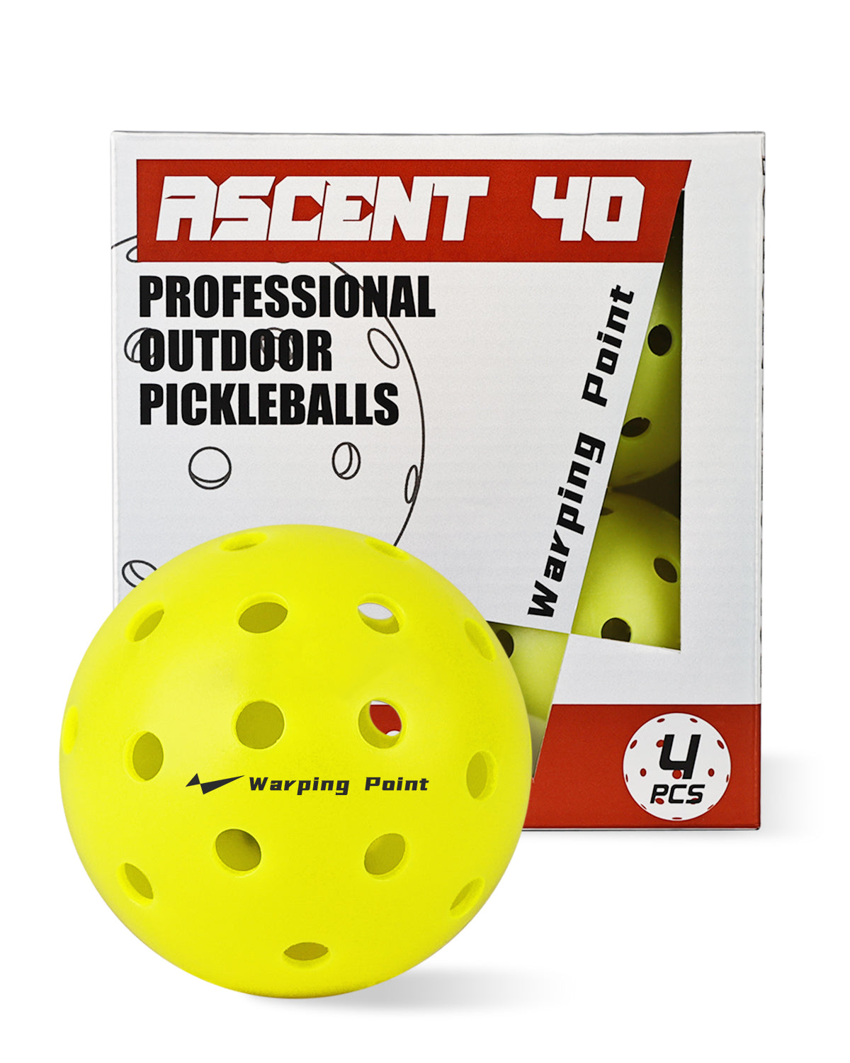 ASCENT OUTDOOR TOURNAMENT  PICKLEBALLS - 4 PACK