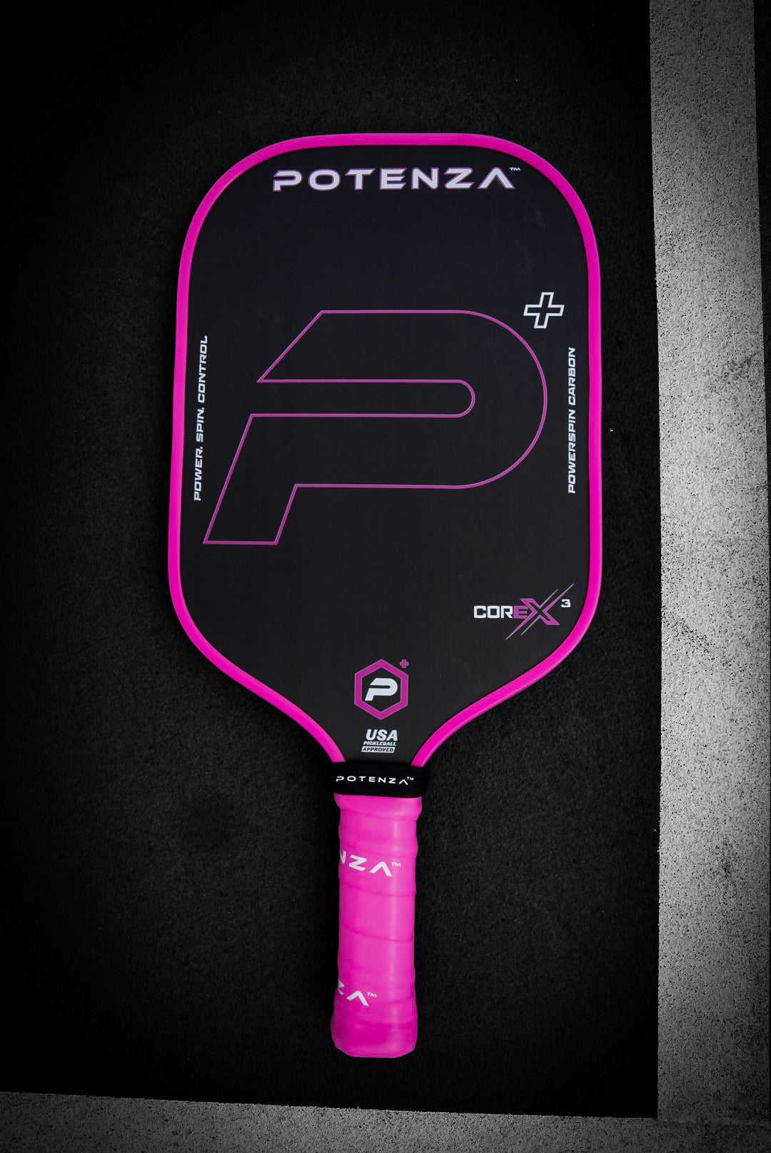 P+ PowerSpin Carbon COREx3 (Neon Pink, Elongated Face)