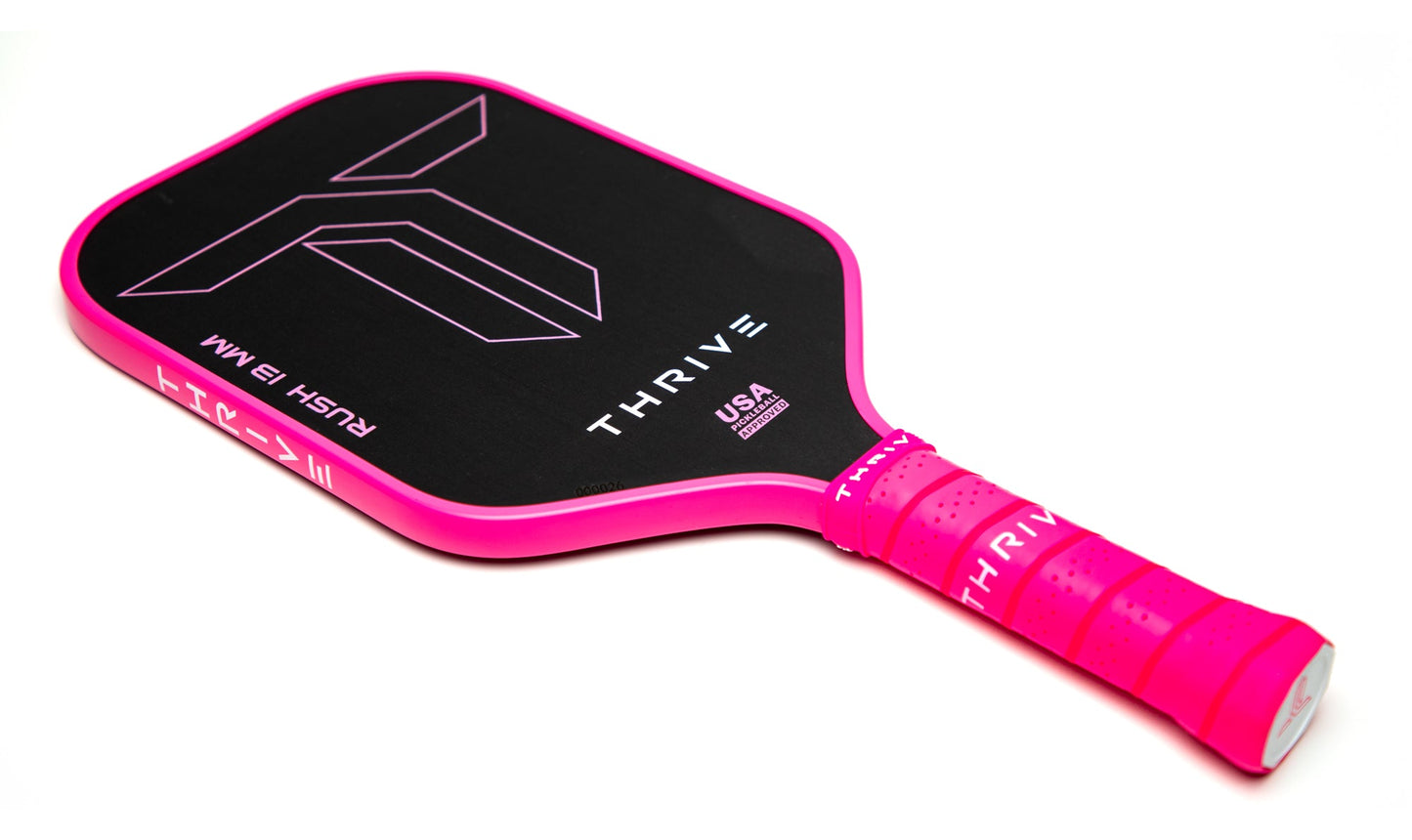 RUSH 13 SINGLES (PINK) Includes custom weight card, paddle cover, paddle eraser, and lead weights.