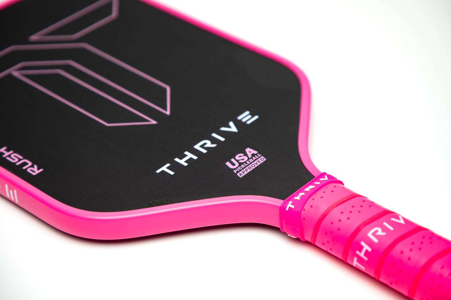 RUSH 13 SINGLES (PINK) Includes custom weight card, paddle cover, paddle eraser, and lead weights.