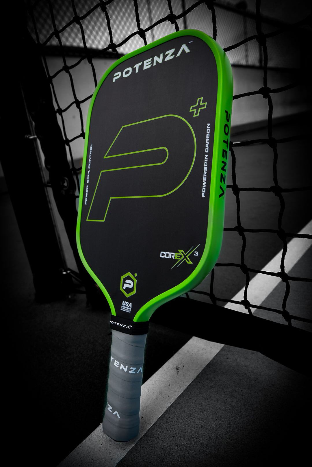 P+ PowerSpin Carbon COREx3 (Neon Green, Elongated Face)