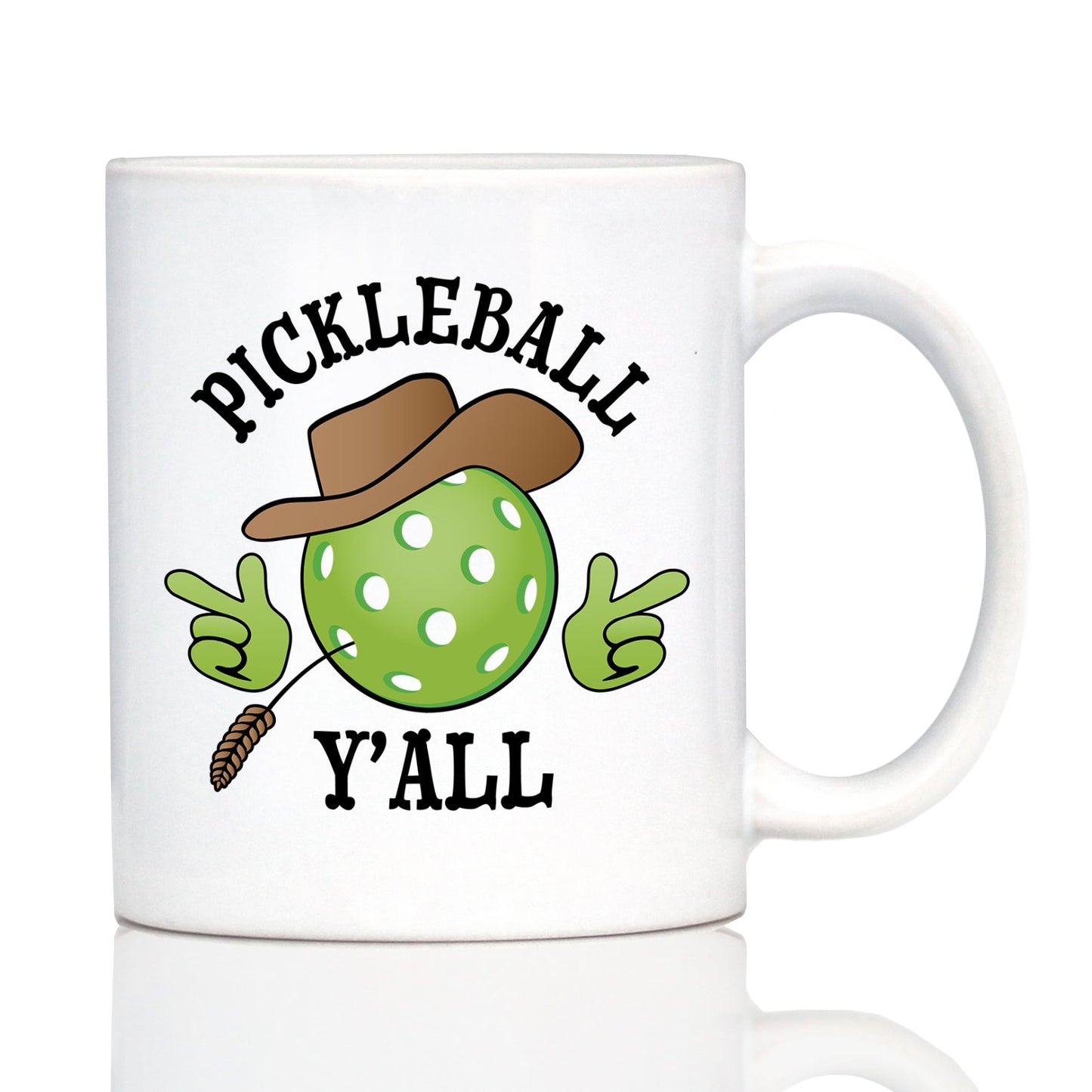Pickleball Y'all Coffee Mug Funny Pickleball Gifts for Picklers White Ceramic Coffee Cup
