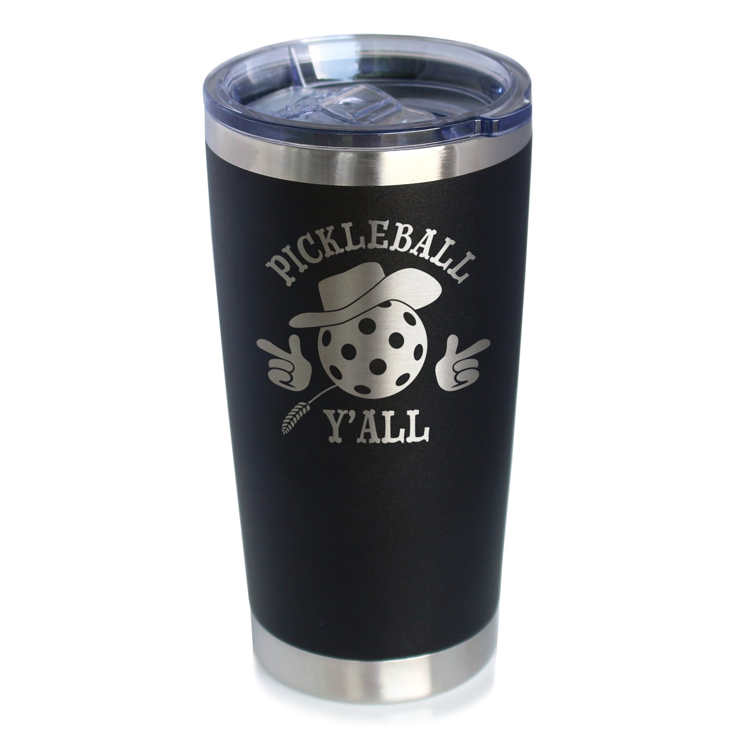 Funny Pickleball Gifts Insulated Coffee Tumbler with Sliding Lid Pickleball Y'all 20oz Stainless Steel Tumbler