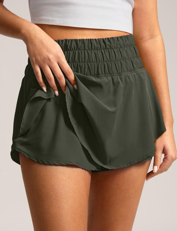 High Waist Double-layer Tennis Skirt