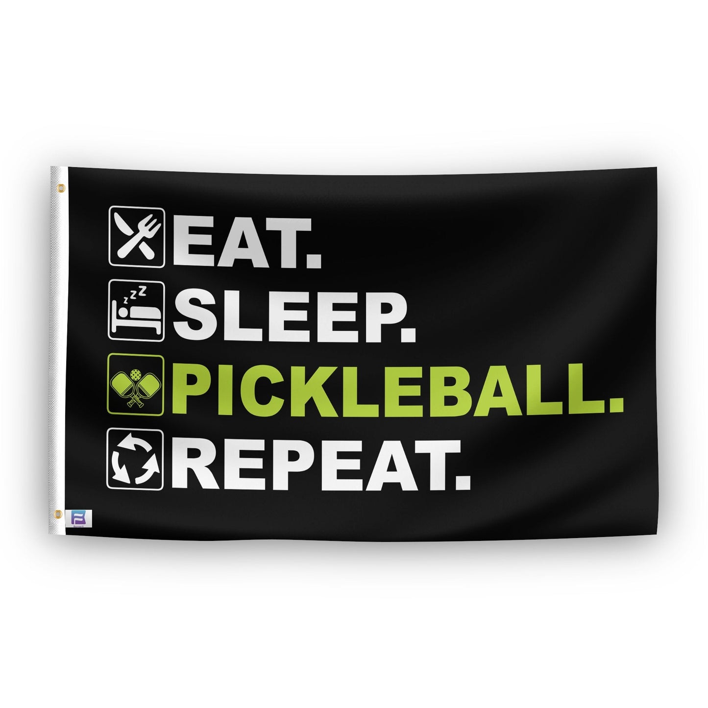 Eat Sleep Pickleball Repeat Flag
