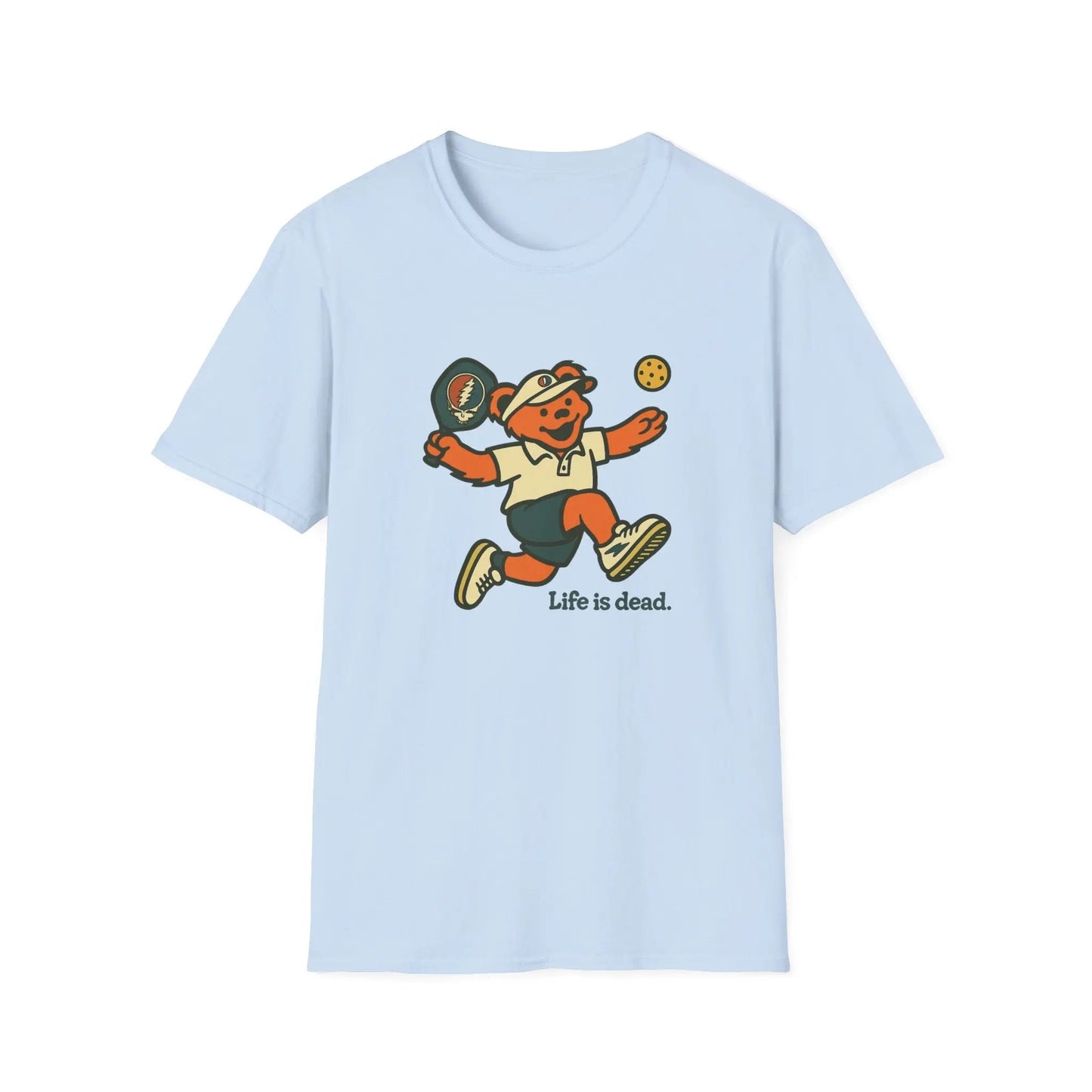 Pickleball Bear - Life is dead. Grateful Dead TShirt