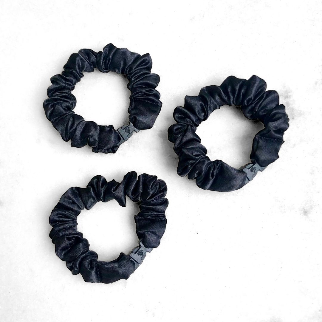 MINI 3-Pack Neutral Buckle Scrunchies Bundle - No Snagging, No Tangles