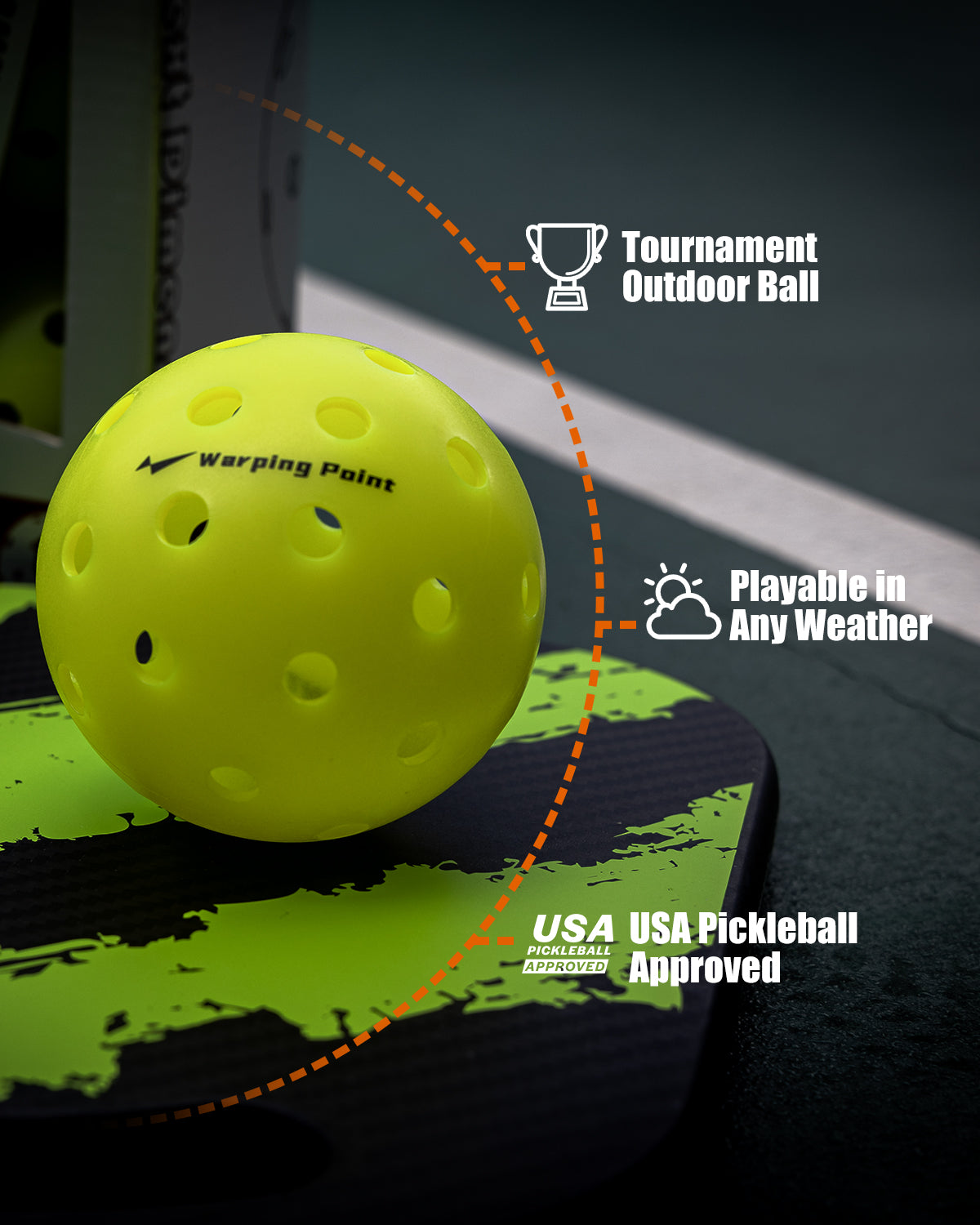ASCENT OUTDOOR TOURNAMENT  PICKLEBALLS - 4 PACK