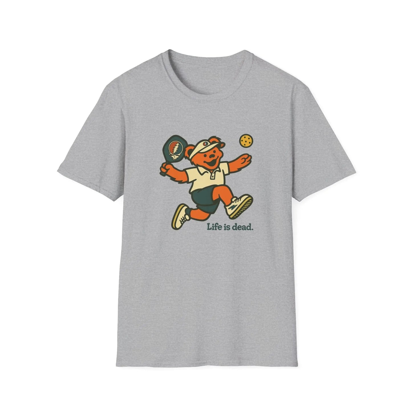 Pickleball Bear - Life is dead. Grateful Dead TShirt