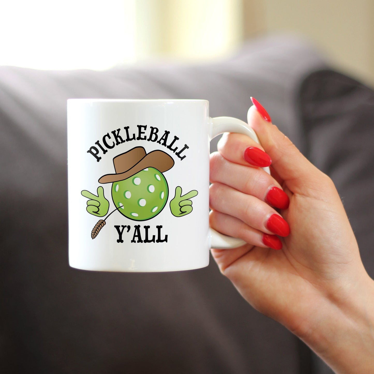 Pickleball Y'all Coffee Mug Funny Pickleball Gifts for Picklers White Ceramic Coffee Cup