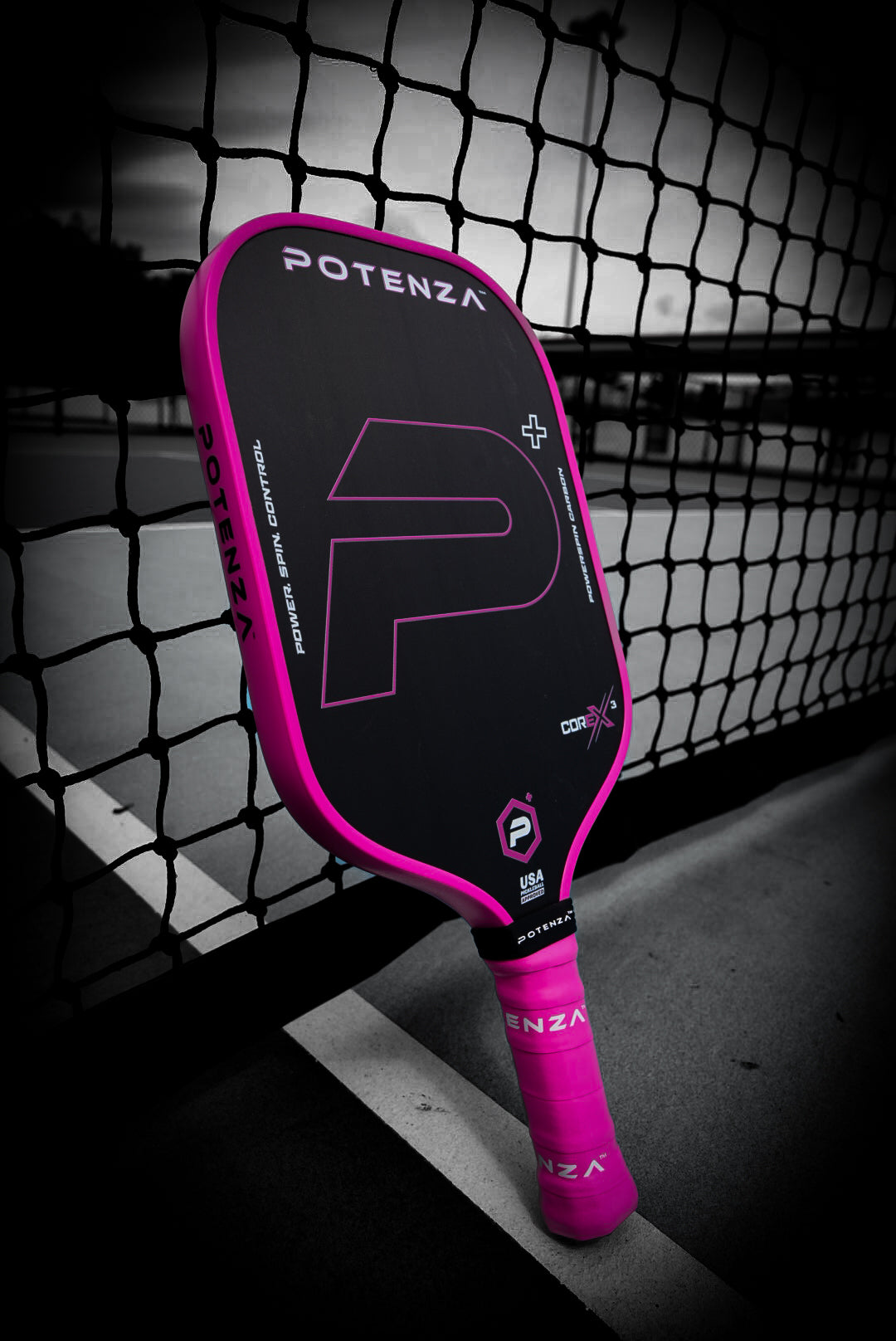 P+ PowerSpin Carbon COREx3 (Neon Pink, Elongated Face)