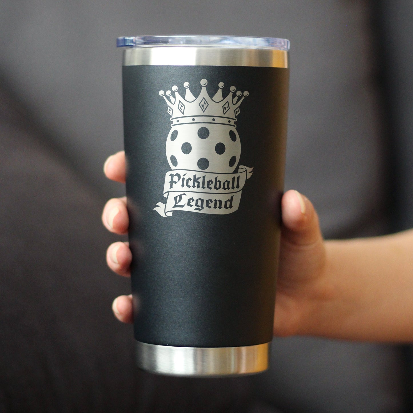 Pickleball Legend Insulated Coffee Tumbler with Sliding Lid Gifts for Picklers 20oz Stainless Steel Tumbler