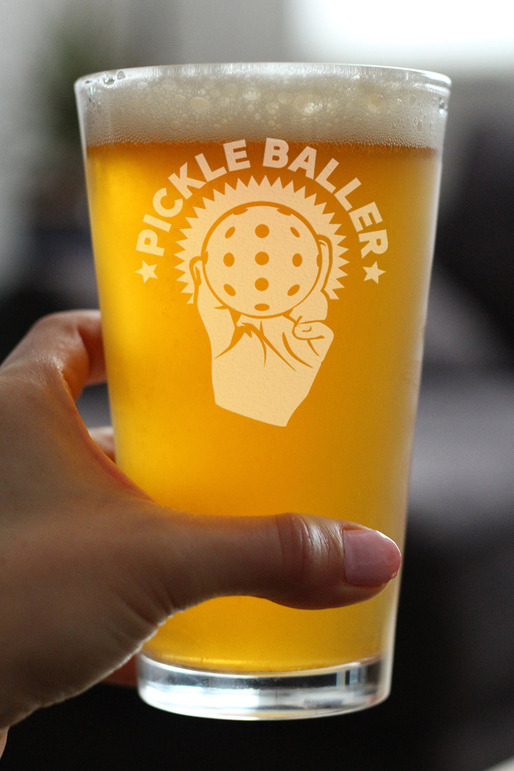 Pickleballer - Funny Pickleball Themed Decor and Gifts - 16 Ounce Pint Glass