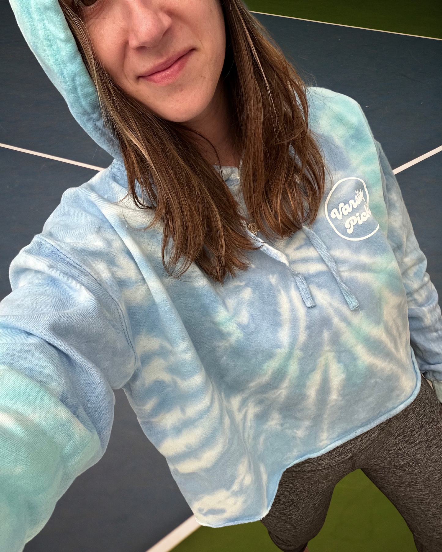 Tie-Dye Cropped Hooded Sweatshirt